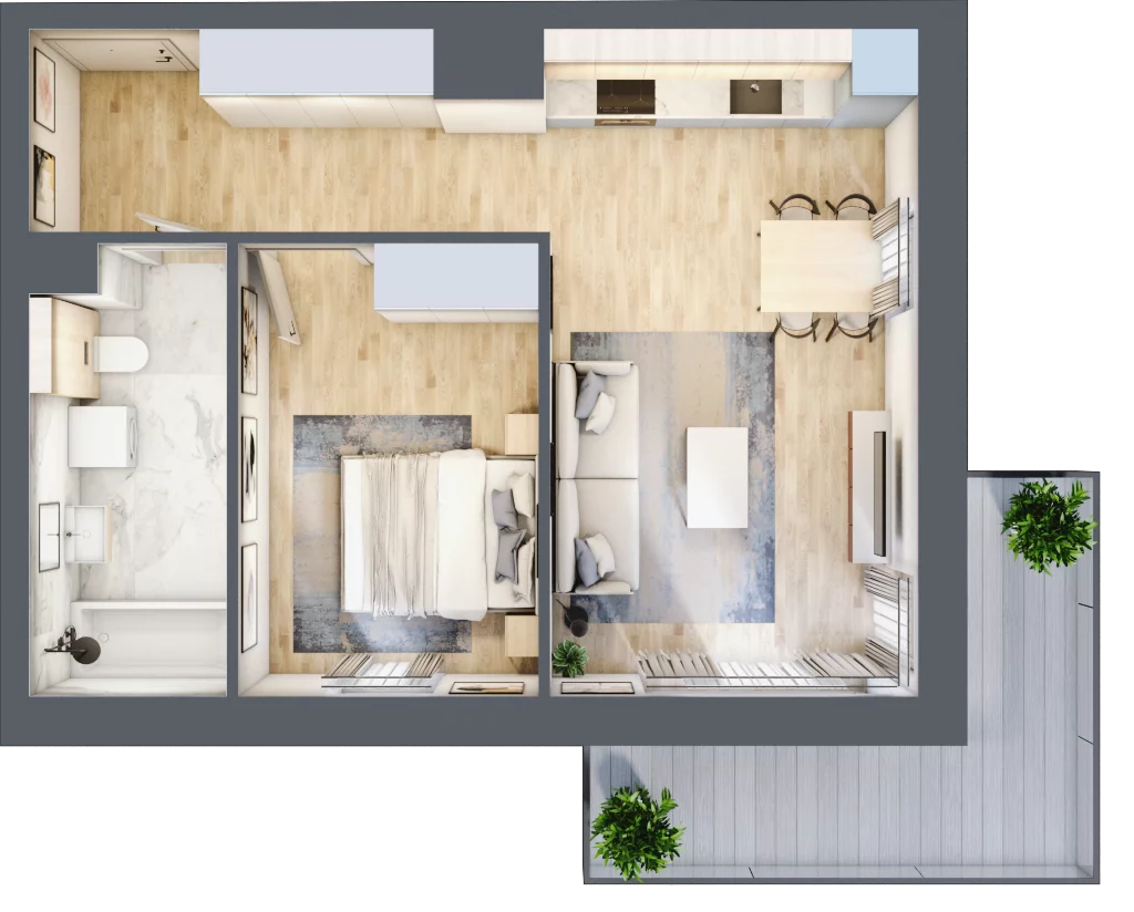 2 pokoje, mieszkanie 47,55 m², piętro 3, oferta nr A16, Maratońska 49, Łódź, Polesie, Retkinia, ul. Maratońska 49