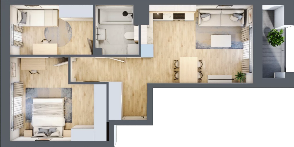 3 pokoje, mieszkanie 57,62 m², piętro 10, oferta nr A48, Maratońska 49, Łódź, Polesie, Retkinia, ul. Maratońska 49