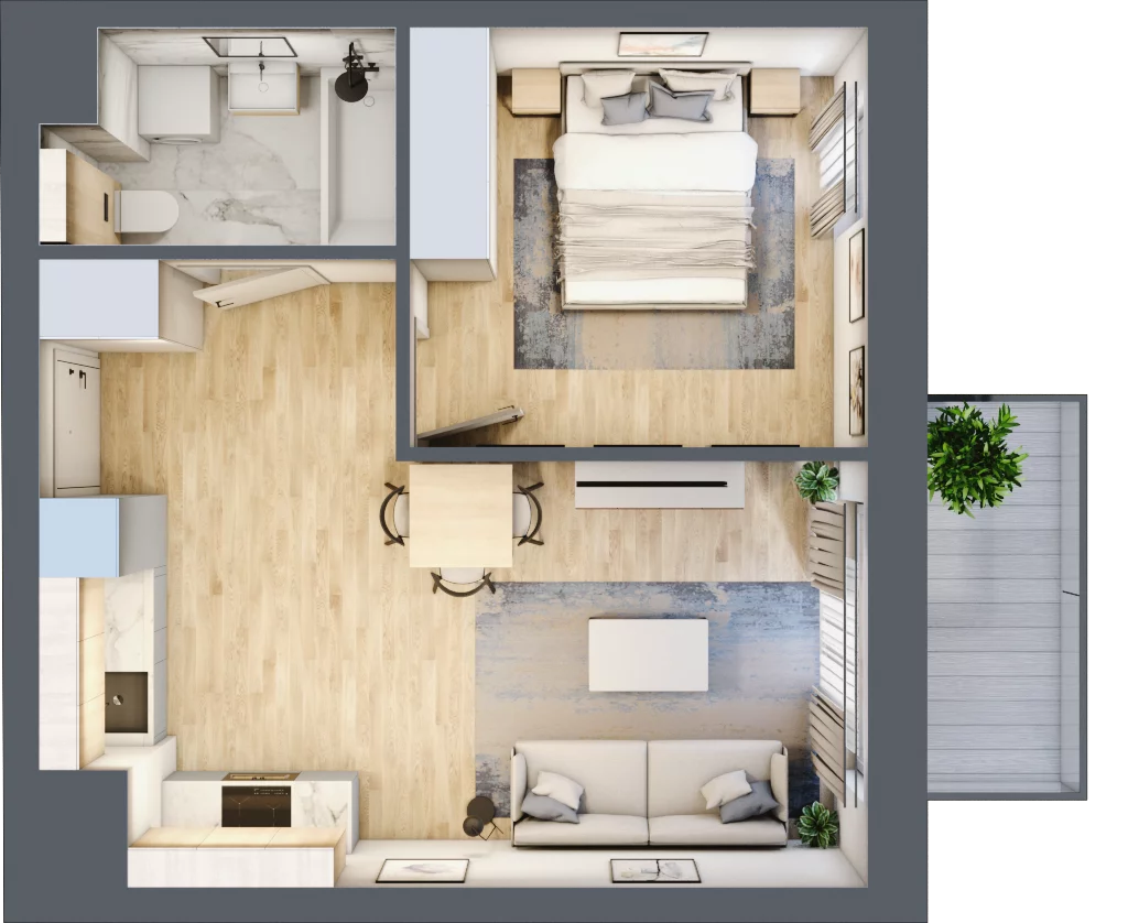 2 pokoje, apartament 39,37 m², piętro 2, oferta nr A103, Maratońska 49, Łódź, Polesie, Retkinia, ul. Maratońska 49