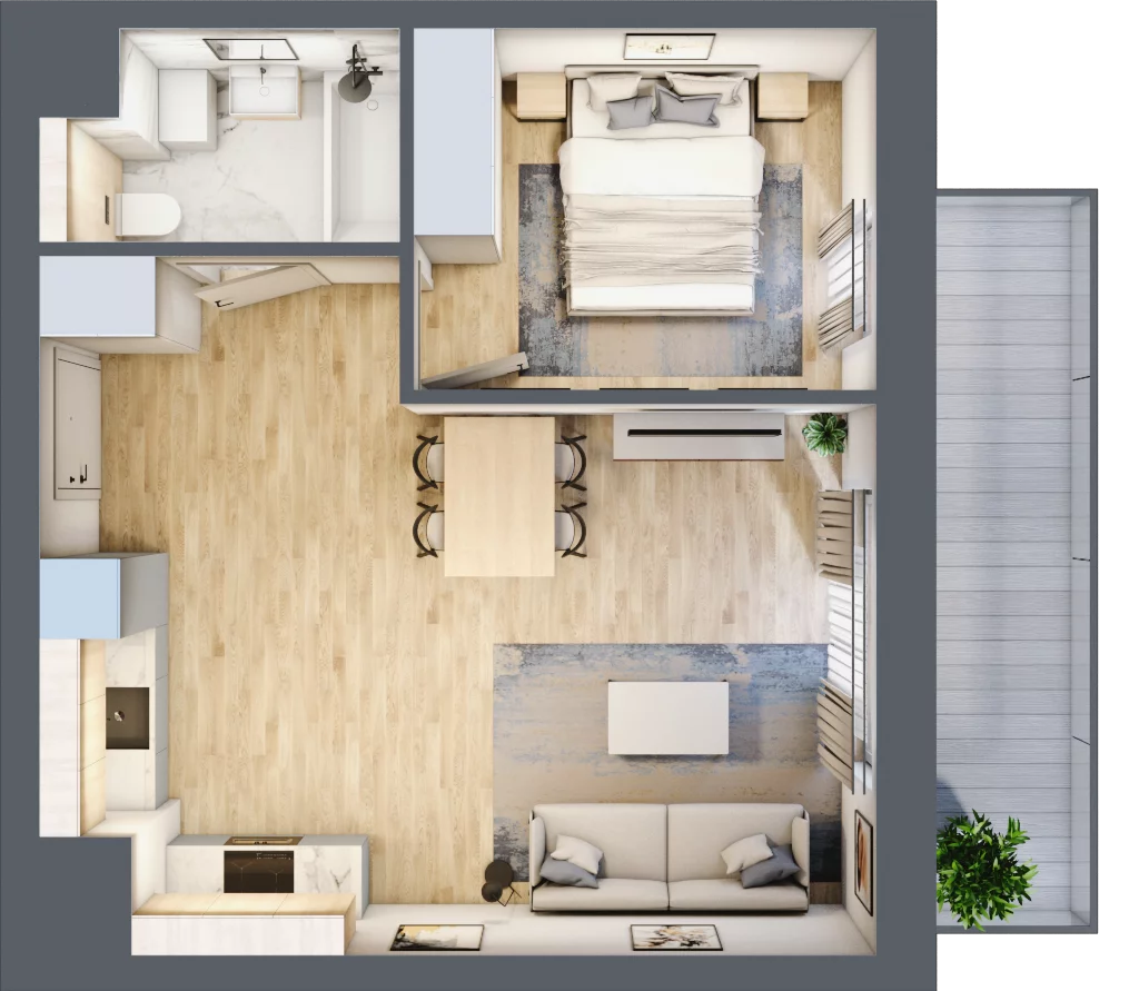2 pokoje, mieszkanie 42,02 m², piętro 5, oferta nr A25, Maratońska 49, Łódź, Polesie, Retkinia, ul. Maratońska 49