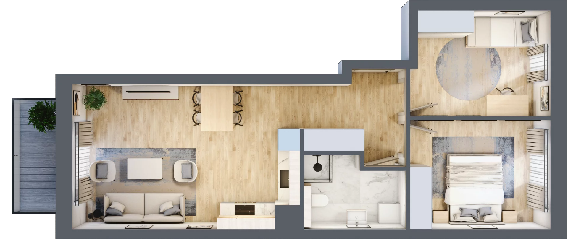3 pokoje, mieszkanie 58,54 m², piętro 2, oferta nr B8, Maratońska 49, Łódź, Polesie, Retkinia, ul. Maratońska 49