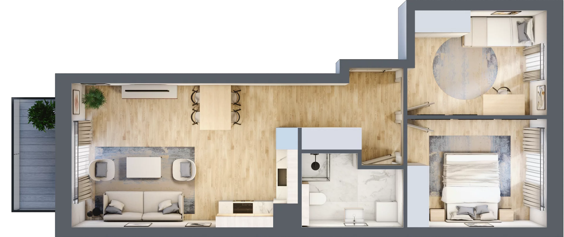 3 pokoje, apartament 58,63 m², piętro 1, oferta nr B4, Maratońska 49, Łódź, Polesie, Retkinia, ul. Maratońska 49