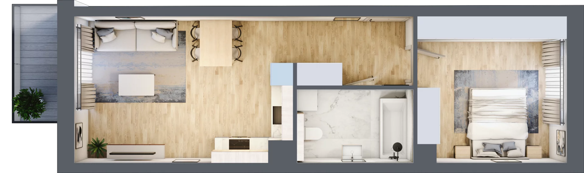 2 pokoje, mieszkanie 49,63 m², piętro 2, oferta nr B42, Maratońska 49, Łódź, Polesie, Retkinia, ul. Maratońska 49