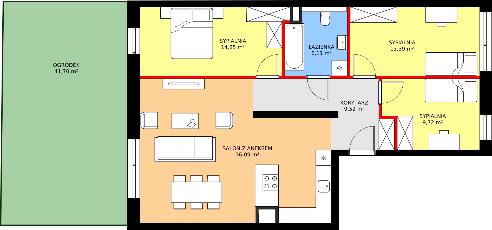 Zalety apartamentu 89.56 m², B37