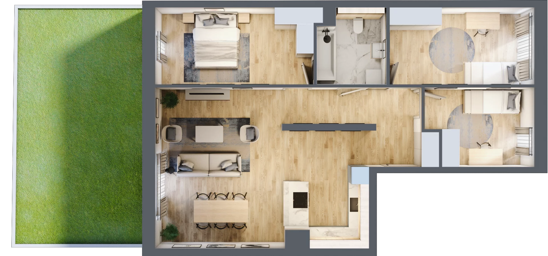 4 pokoje, apartament 89,56 m², parter, oferta nr B37, Maratońska 49, Łódź, Polesie, Retkinia, ul. Maratońska 49