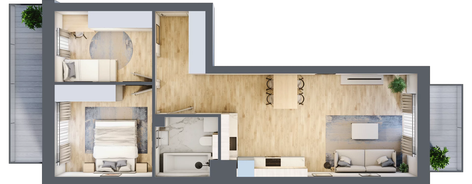 3 pokoje, mieszkanie 59,56 m², piętro 1, oferta nr C54, Maratońska 49, Łódź, Polesie, Retkinia, ul. Maratońska 49