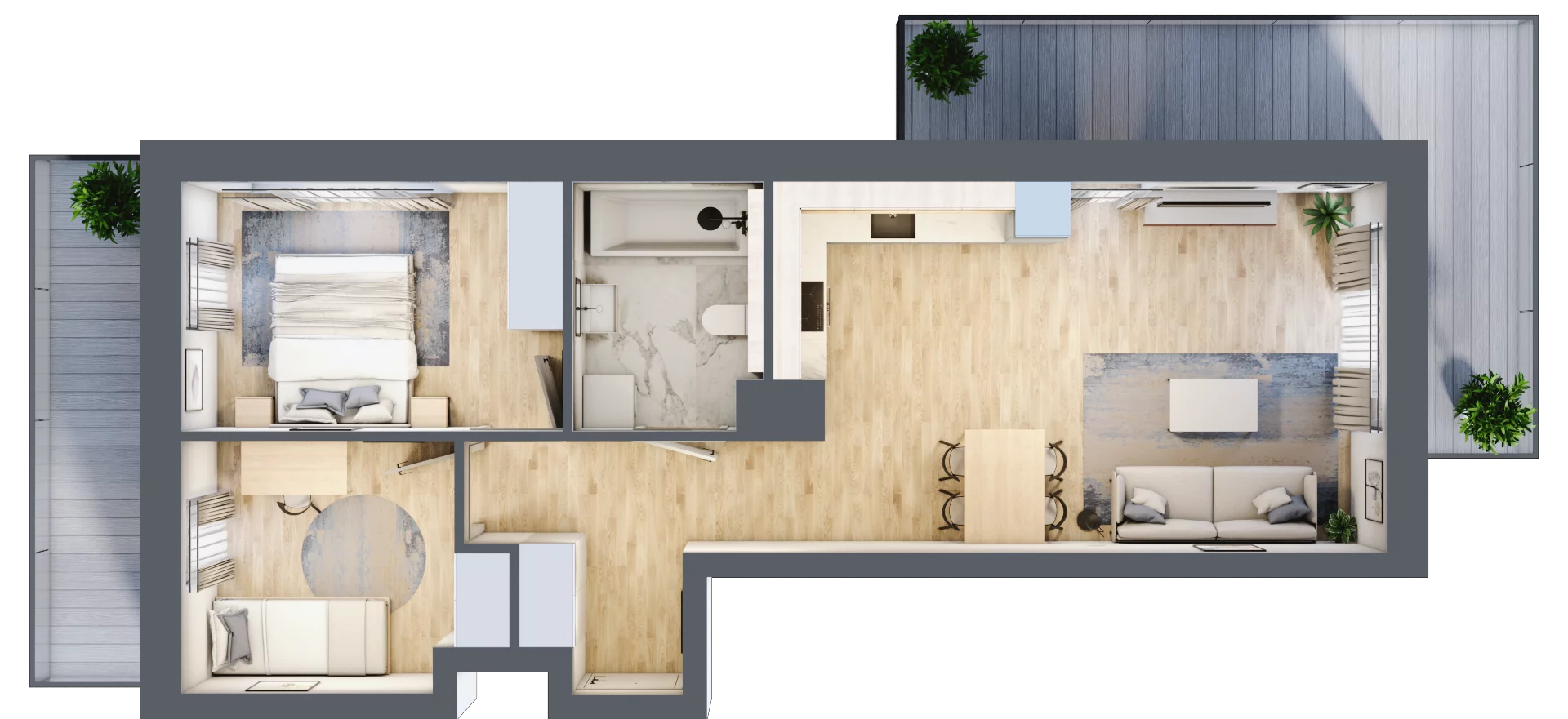 3 pokoje, mieszkanie 58,49 m², piętro 1, oferta nr C51, Maratońska 49, Łódź, Polesie, Retkinia, ul. Maratońska 49