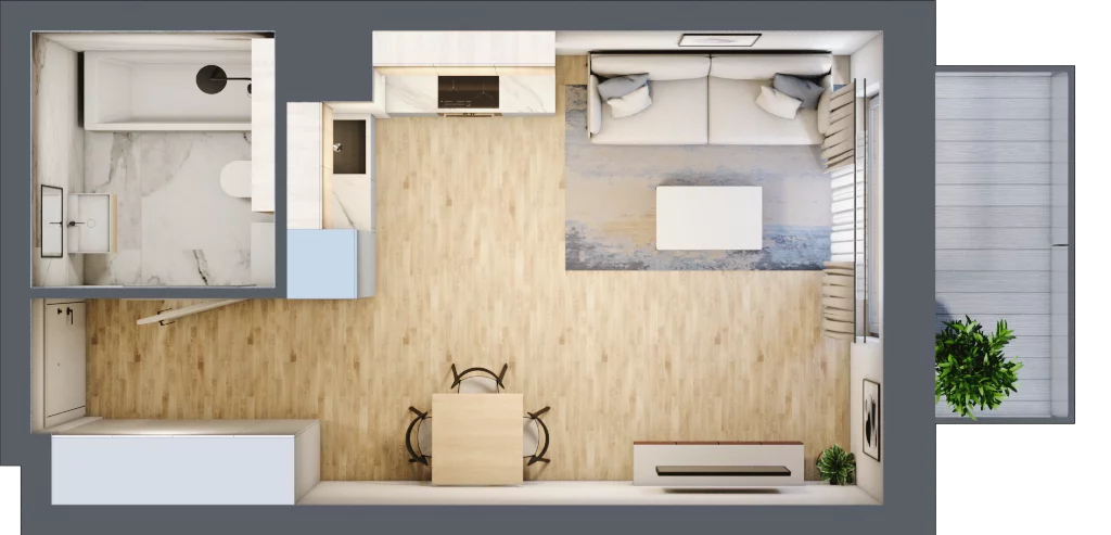 1 pokój, mieszkanie 29,48 m², piętro 2, oferta nr C56, Maratońska 49, Łódź, Polesie, Retkinia, ul. Maratońska 49
