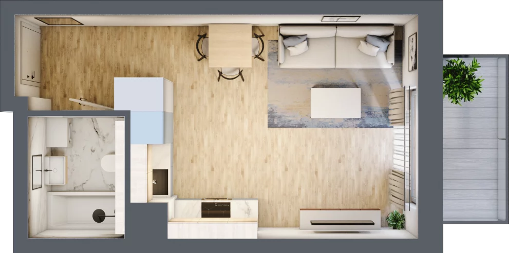1 pokój, mieszkanie 28,90 m², piętro 2, oferta nr C36, Maratońska 49, Łódź, Polesie, Retkinia, ul. Maratońska 49