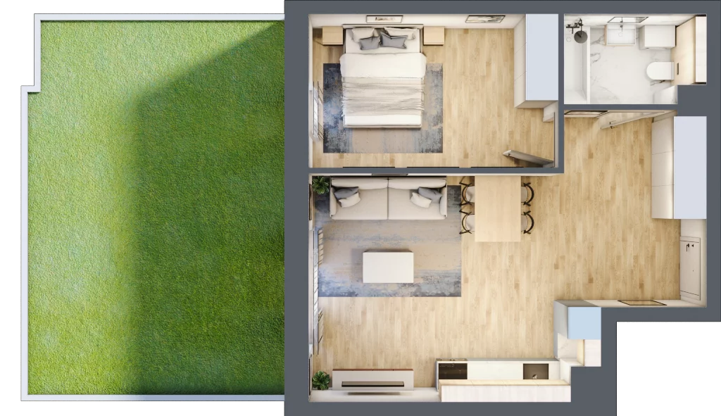 2 pokoje, mieszkanie 48,16 m², parter, oferta nr C28, Maratońska 49, Łódź, Polesie, Retkinia, ul. Maratońska 49