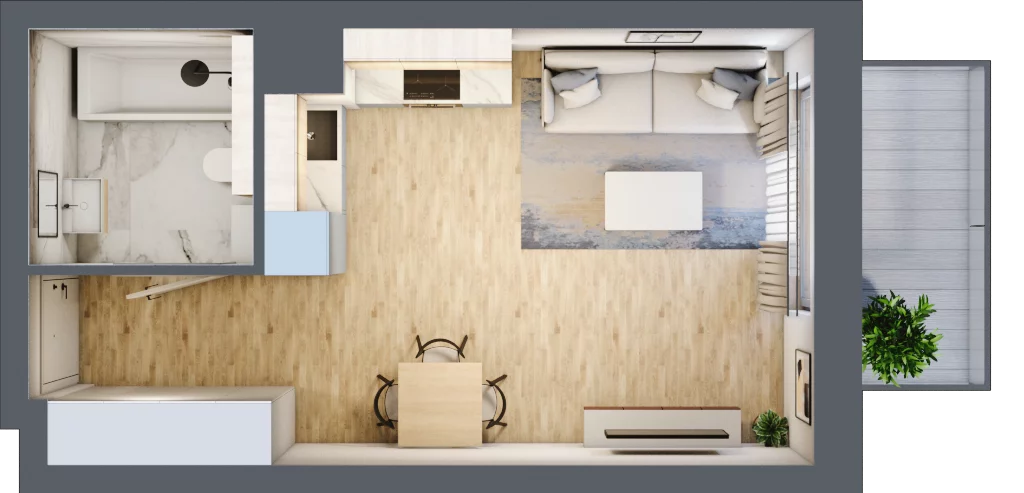 1 pokój, mieszkanie 29,37 m², piętro 3, oferta nr C60, Maratońska 49, Łódź, Polesie, Retkinia, ul. Maratońska 49