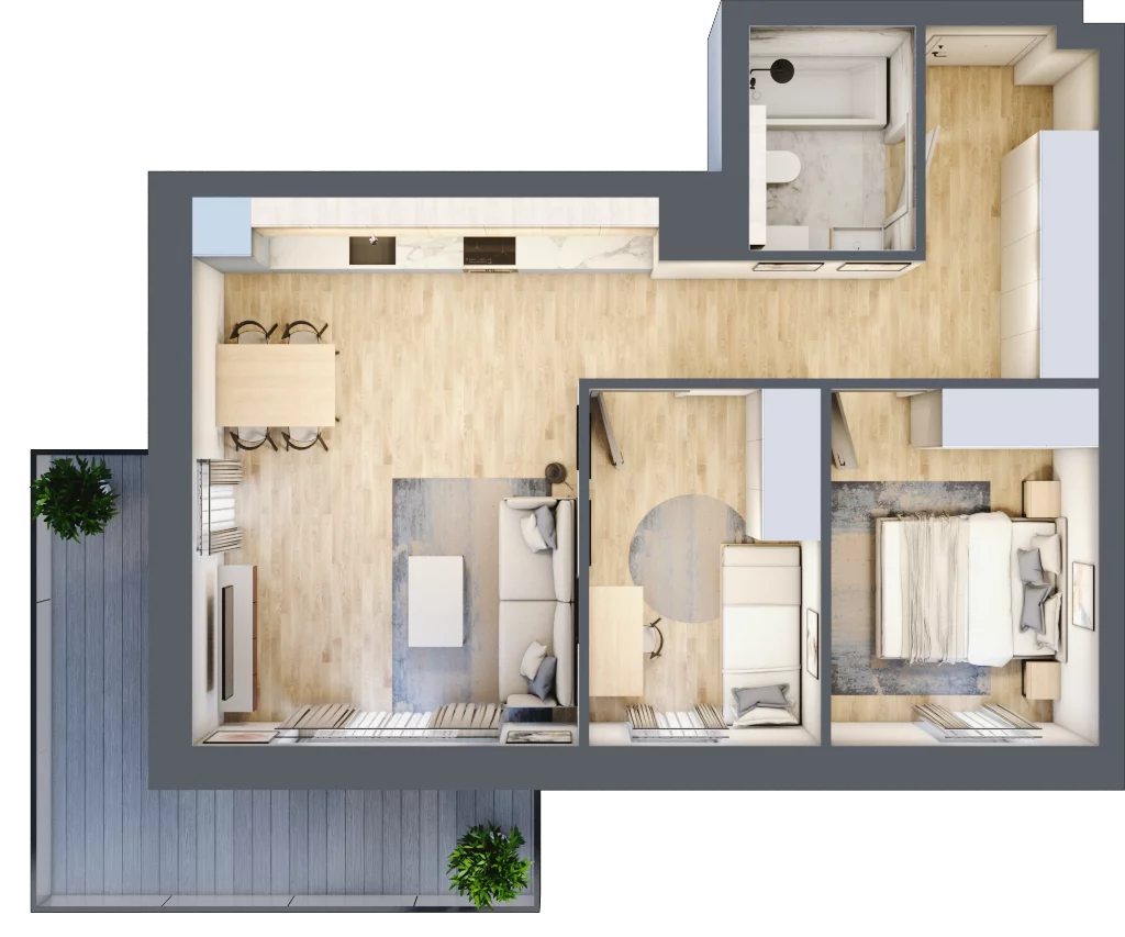 3 pokoje, apartament 56,42 m², piętro 1, oferta nr C32, Maratońska 49, Łódź, Polesie, Retkinia, ul. Maratońska 49