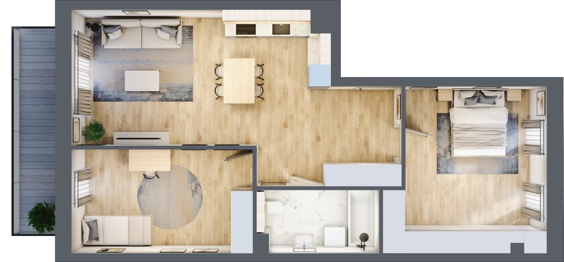 3 pokoje, mieszkanie 73,12 m², piętro 2, oferta nr C19, Maratońska 49, Łódź, Polesie, Retkinia, ul. Maratońska 49