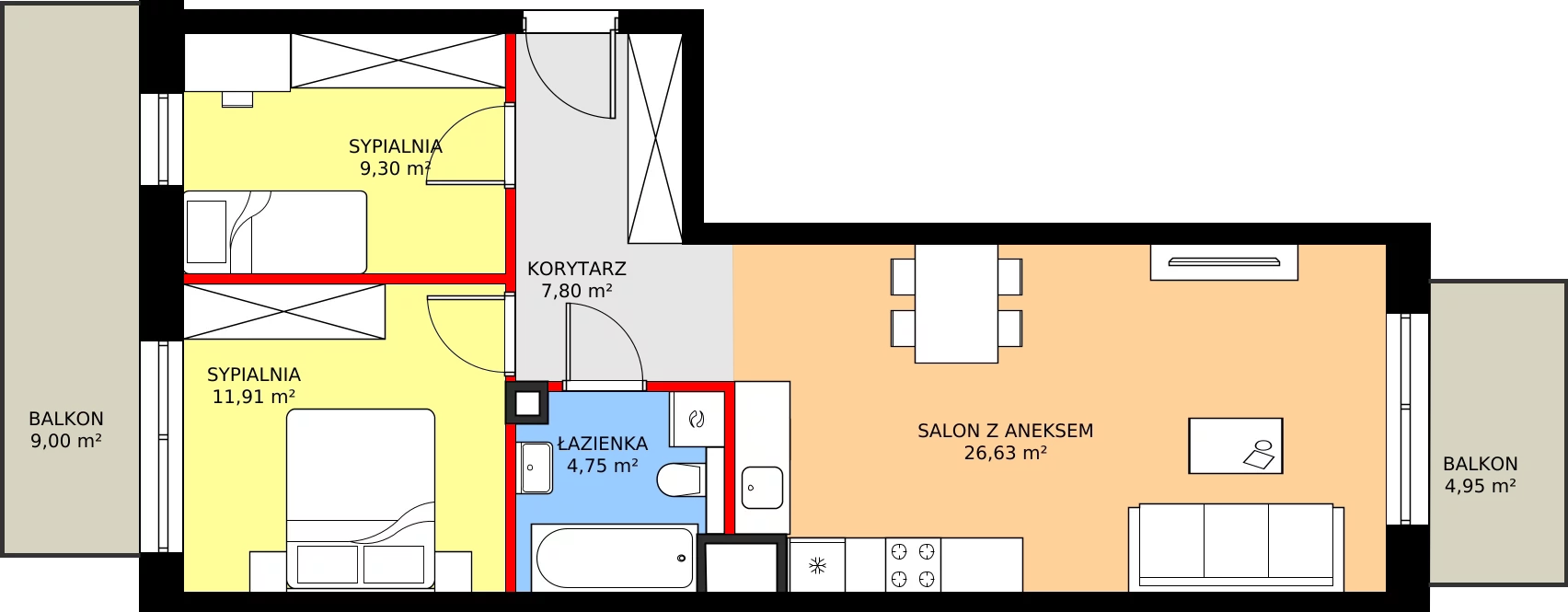 Zalety mieszkania 60.42 m², C66