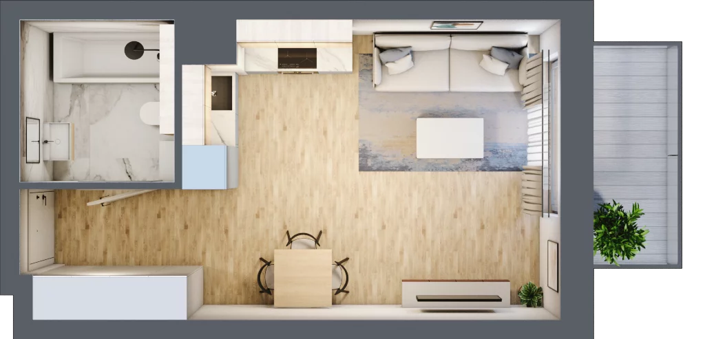 1 pokój, mieszkanie 29,34 m², piętro 1, oferta nr C52, Maratońska 49, Łódź, Polesie, Retkinia, ul. Maratońska 49