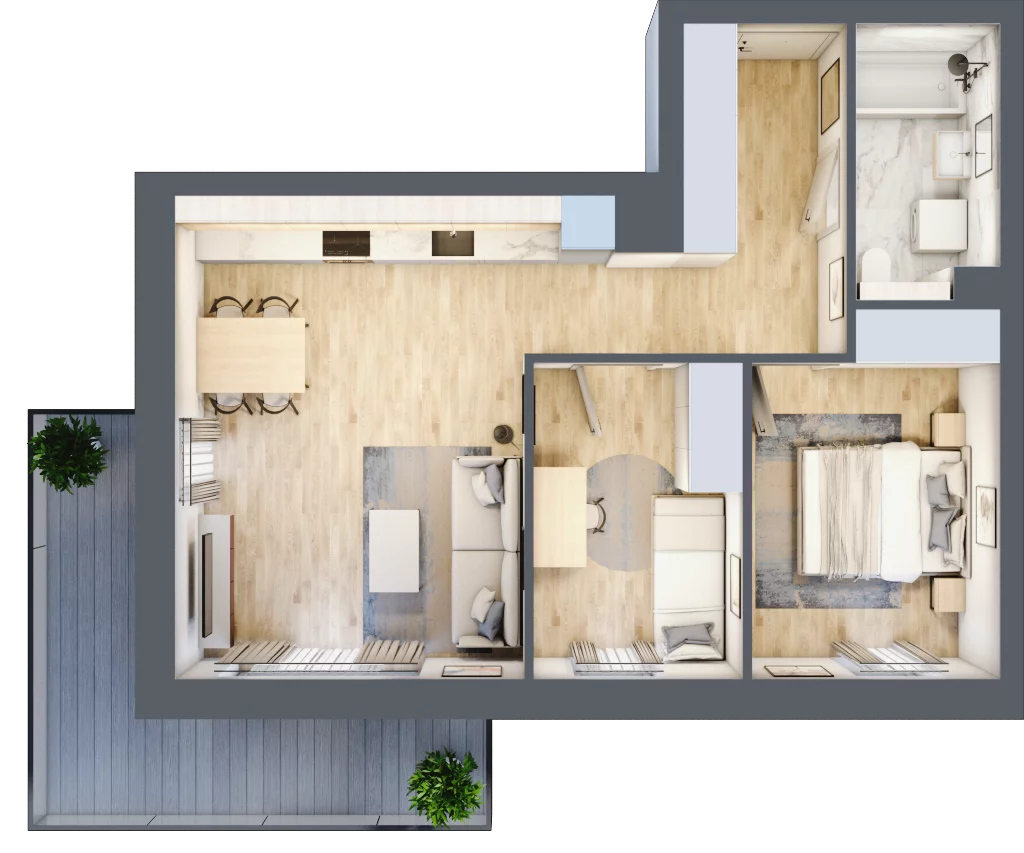 3 pokoje, mieszkanie 55,52 m², piętro 3, oferta nr D17, Maratońska 49, Łódź, Polesie, Retkinia, ul. Maratońska 49