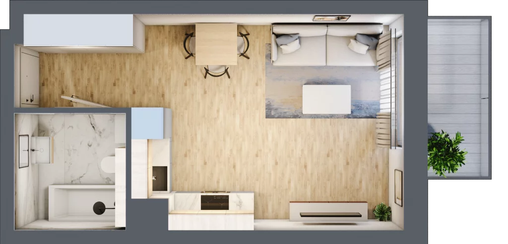 1 pokój, mieszkanie 29,36 m², piętro 1, oferta nr D29, Maratońska 49, Łódź, Polesie, Retkinia, ul. Maratońska 49