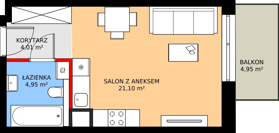 Zalety mieszkania 30.05 m², D41