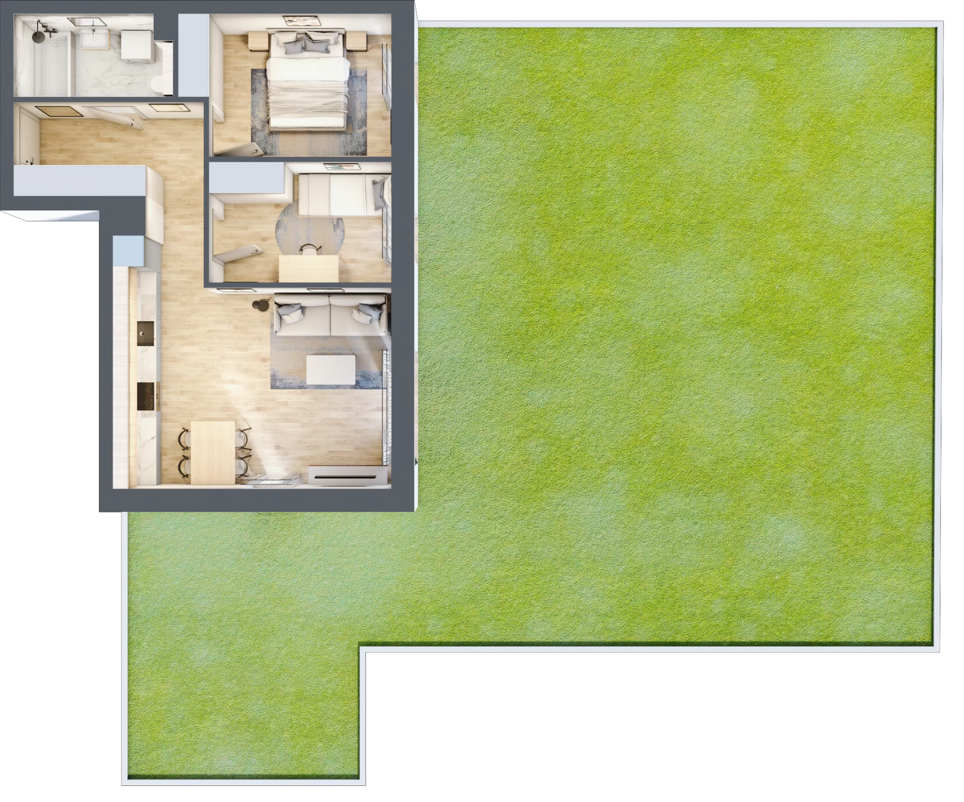 3 pokoje, apartament 55,43 m², parter, oferta nr D2, Maratońska 49, Łódź, Polesie, Retkinia, ul. Maratońska 49
