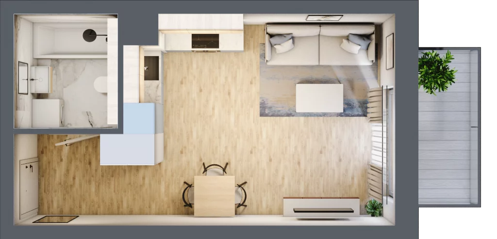 1 pokój, mieszkanie 29,48 m², piętro 2, oferta nr D10, Maratońska 49, Łódź, Polesie, Retkinia, ul. Maratońska 49