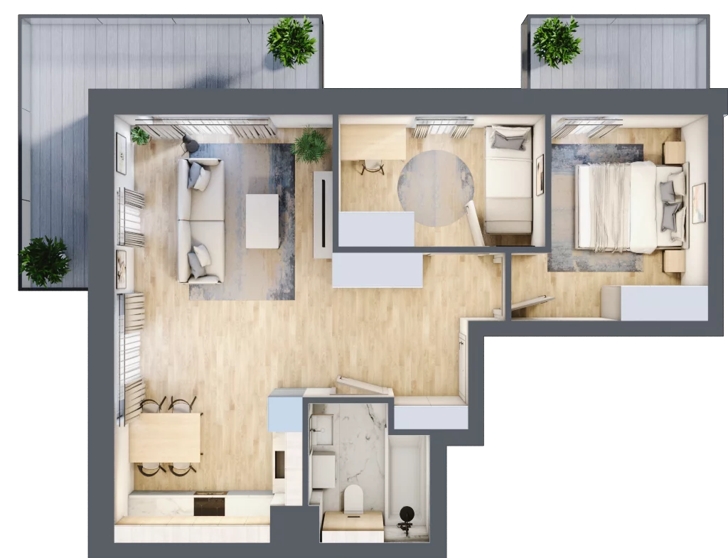 3 pokoje, apartament 56,75 m², piętro 1, oferta nr D8, Maratońska 49, Łódź, Polesie, Retkinia, ul. Maratońska 49