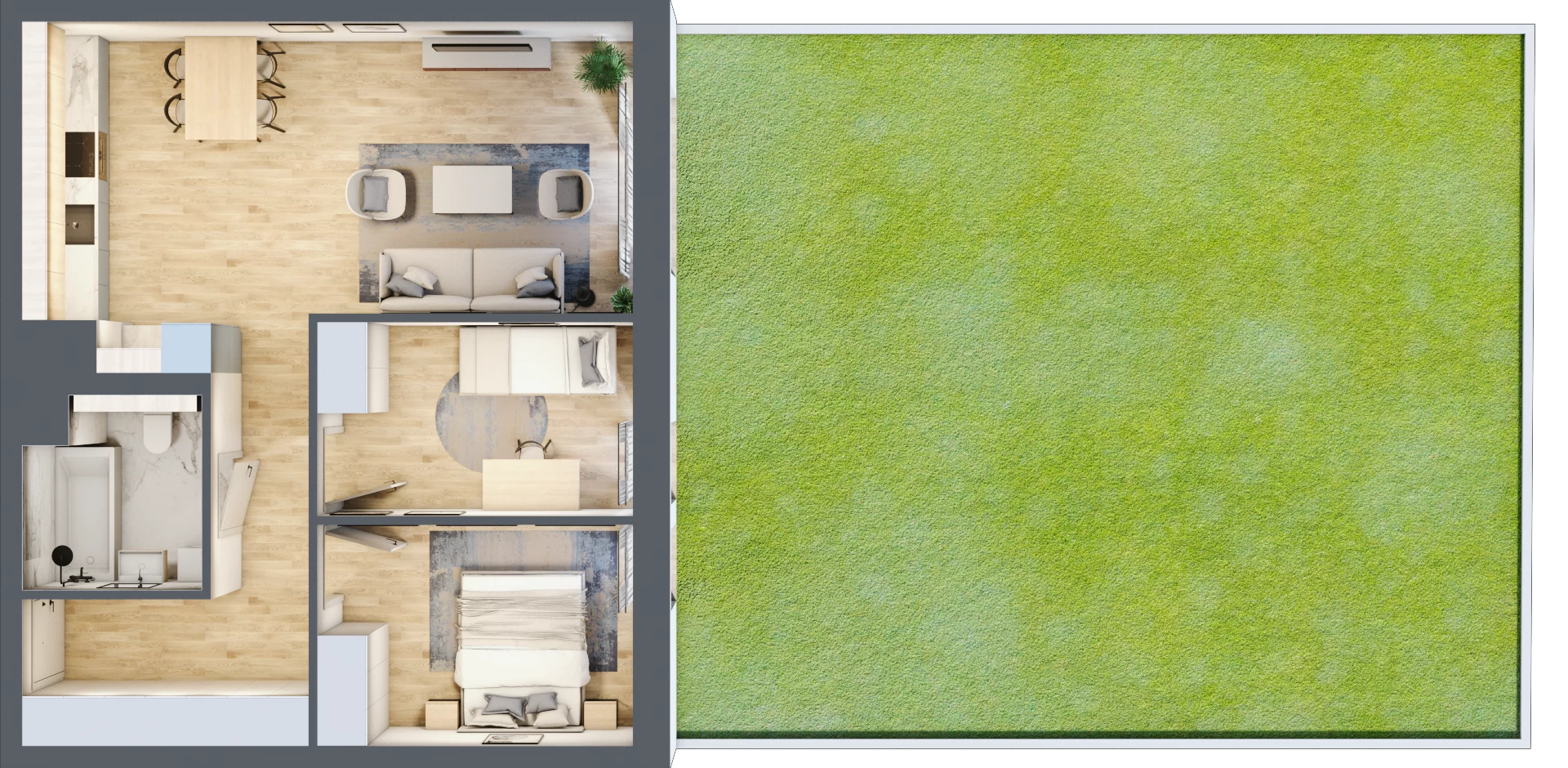 3 pokoje, apartament 61,66 m², parter, oferta nr D26, Maratońska 49, Łódź, Polesie, Retkinia, ul. Maratońska 49