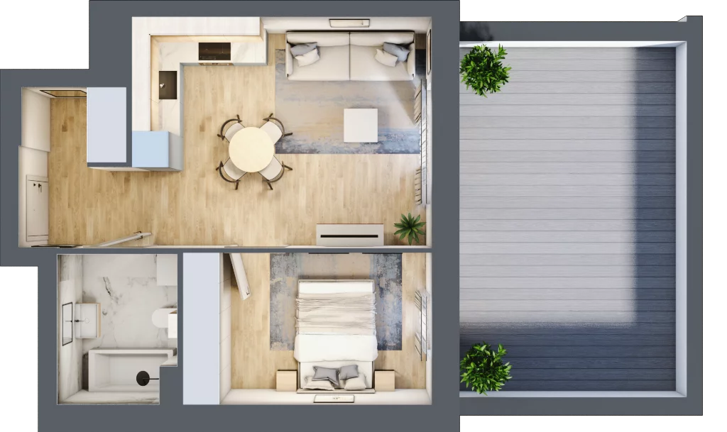 2 pokoje, mieszkanie 39,25 m², parter, oferta nr I_0_5, Pryncypalna 66, Łódź, Górna, Chojny, ul. Pryncypalna 66