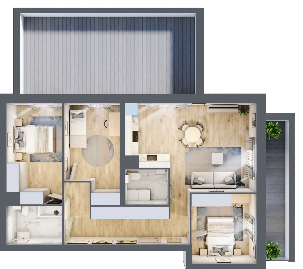 4 pokoje, mieszkanie 81,64 m², parter, oferta nr II_0_1, Pryncypalna 66, Łódź, Górna, Chojny, ul. Pryncypalna 66