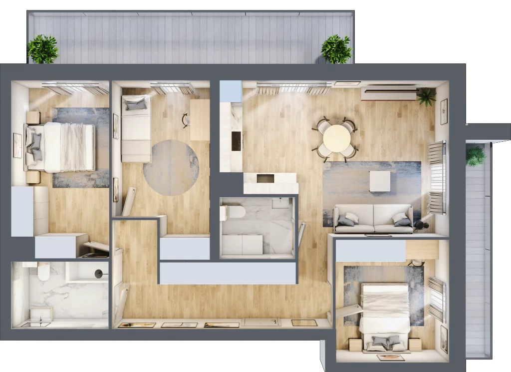 4 pokoje, apartament 81,64 m², piętro 1, oferta nr II_1_1, Pryncypalna 66, Łódź, Górna, Chojny, ul. Pryncypalna 66
