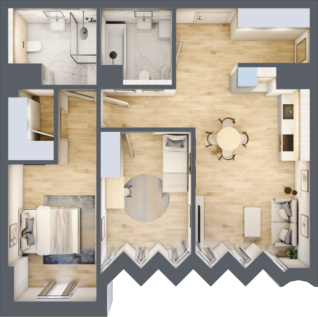 3 pokoje, mieszkanie 78,31 m², piętro 4, oferta nr 27, Kamienica Garbary 68, Poznań, Stare Miasto, Garbary, ul. Garbary 68