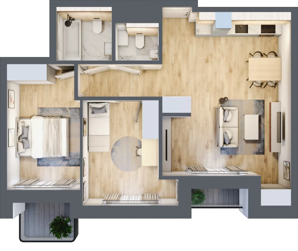 3 pokoje, apartament 66,63 m², piętro 1, oferta nr 1, Kamienica Garbary 68, Poznań, Stare Miasto, Garbary, ul. Garbary 68