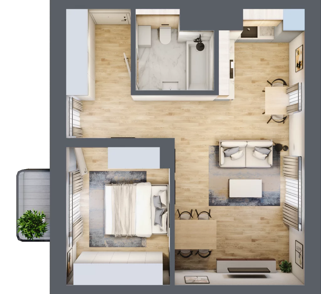 2 pokoje, apartament 49,65 m², piętro 5, oferta nr 86, Kamienica Garbary 68, Poznań, Stare Miasto, Garbary, ul. Garbary 68