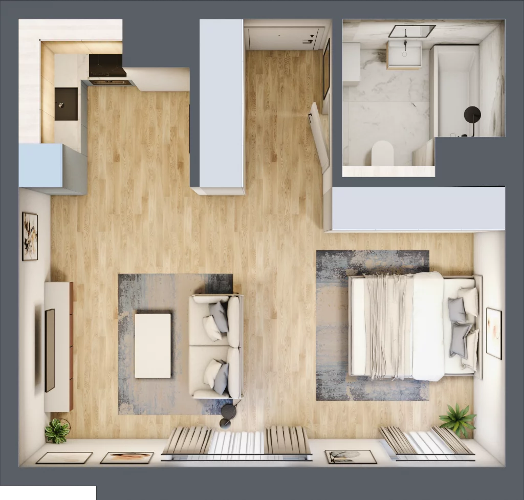 1 pokój, apartament 40,21 m², piętro 1, oferta nr 44, Kamienica Garbary 68, Poznań, Stare Miasto, Garbary, ul. Garbary 68