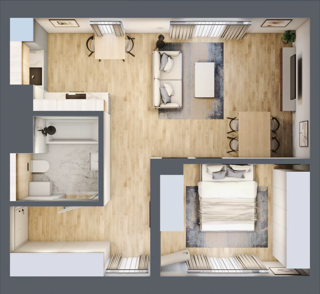 2 pokoje, apartament 49,64 m², piętro 1, oferta nr 38, Kamienica Garbary 68, Poznań, Stare Miasto, Garbary, ul. Garbary 68
