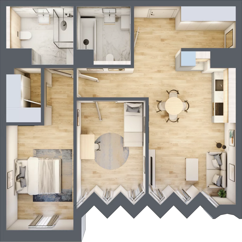 3 pokoje, apartament 78,54 m², piętro 2, oferta nr 13, Kamienica Garbary 68, Poznań, Stare Miasto, Garbary, ul. Garbary 68