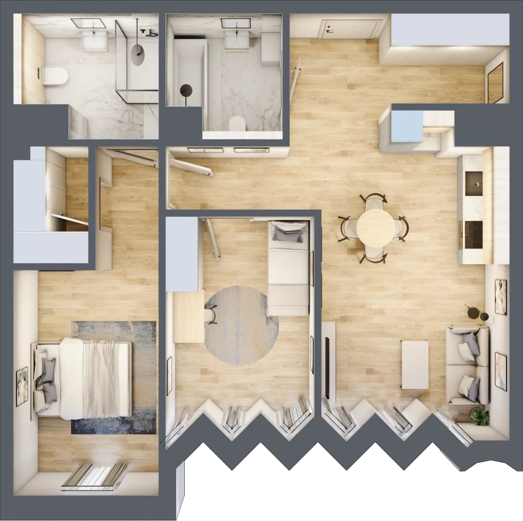 3 pokoje, mieszkanie 78,58 m², piętro 5, oferta nr 33, Kamienica Garbary 68, Poznań, Stare Miasto, Garbary, ul. Garbary 68