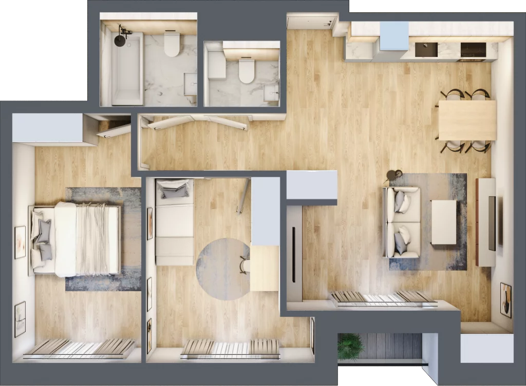 3 pokoje, apartament 68,10 m², piętro 4, oferta nr 23, Kamienica Garbary 68, Poznań, Stare Miasto, Garbary, ul. Garbary 68