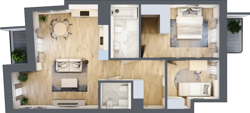 3 pokoje, mieszkanie 67,40 m², piętro 3, oferta nr 18, Kamienica Garbary 68, Poznań, Stare Miasto, Garbary, ul. Garbary 68