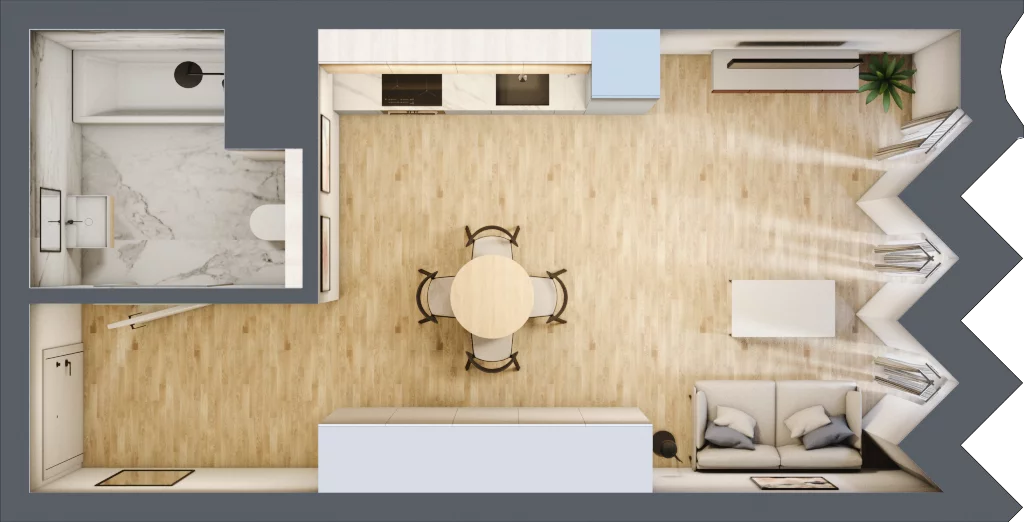 1 pokój, apartament 32,76 m², piętro 1, oferta nr 6, Kamienica Garbary 68, Poznań, Stare Miasto, Garbary, ul. Garbary 68