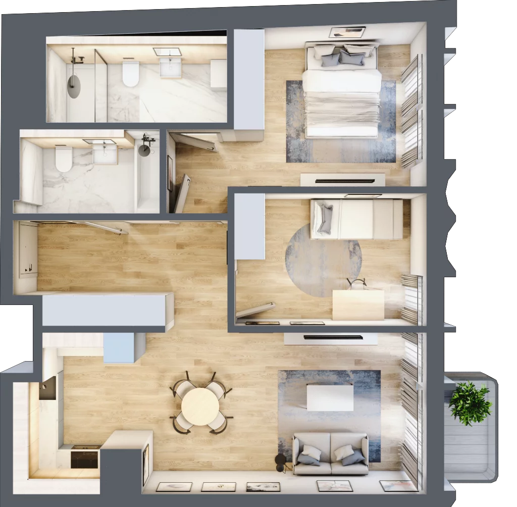 3 pokoje, mieszkanie 71,43 m², piętro 4, oferta nr 29, Kamienica Garbary 68, Poznań, Stare Miasto, Garbary, ul. Garbary 68
