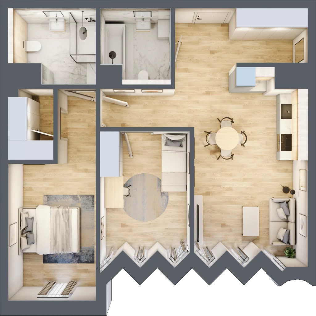 3 pokoje, mieszkanie 78,58 m², piętro 3, oferta nr 20, Kamienica Garbary 68, Poznań, Stare Miasto, Garbary, ul. Garbary 68