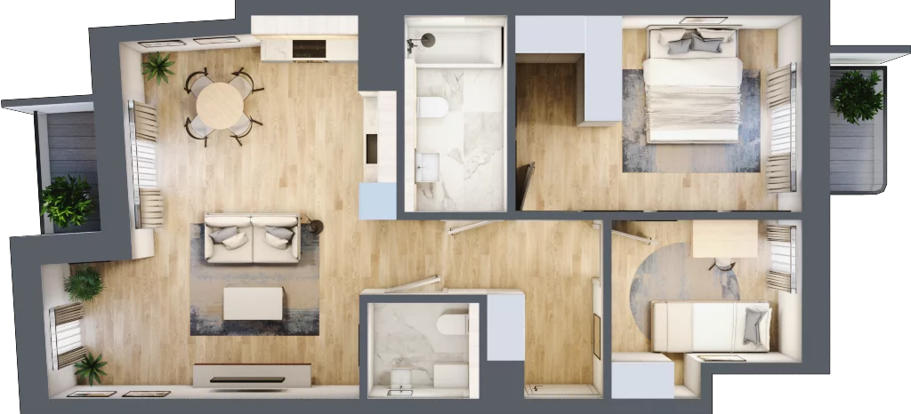 3 pokoje, apartament 67,40 m², piętro 2, oferta nr 11, Kamienica Garbary 68, Poznań, Stare Miasto, Garbary, ul. Garbary 68