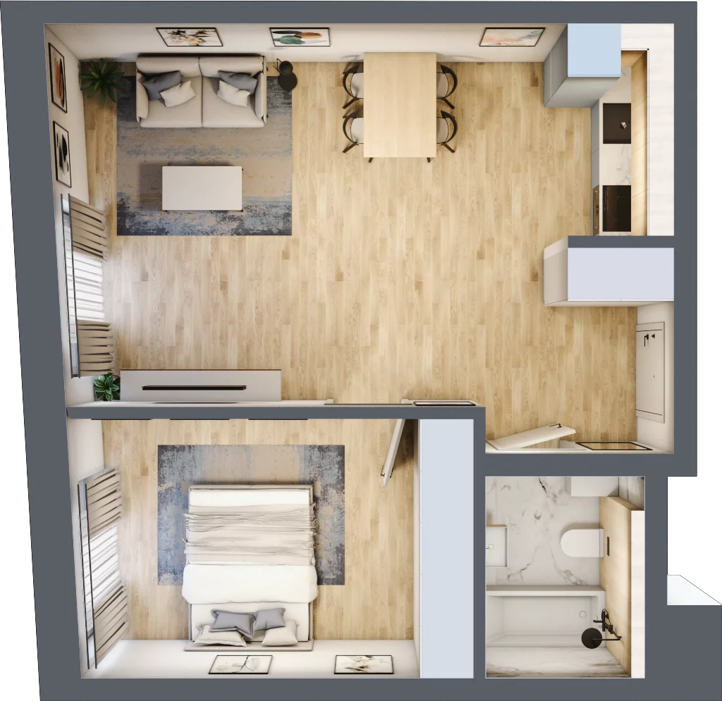 2 pokoje, apartament 49,90 m², piętro 1, oferta nr 47, Kamienica Garbary 68, Poznań, Stare Miasto, Garbary, ul. Garbary 68
