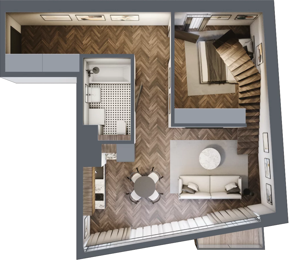 2 pokoje, penthouse 50,90 m², piętro 7, oferta nr 24, Rezydencja Krochmalna 44, Warszawa, Wola, Mirów, ul. Krochmalna 44
