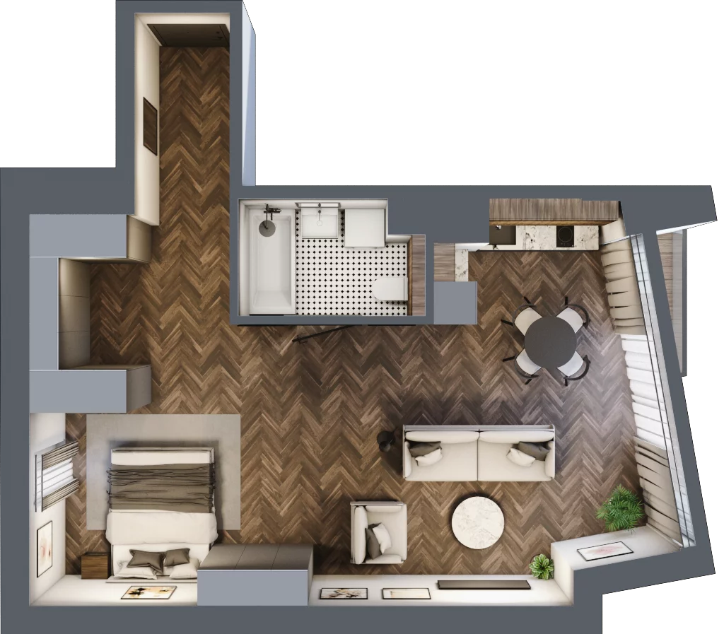 2 pokoje, apartament 50,97 m², piętro 3, oferta nr 11, Rezydencja Krochmalna 44, Warszawa, Wola, Mirów, ul. Krochmalna 44
