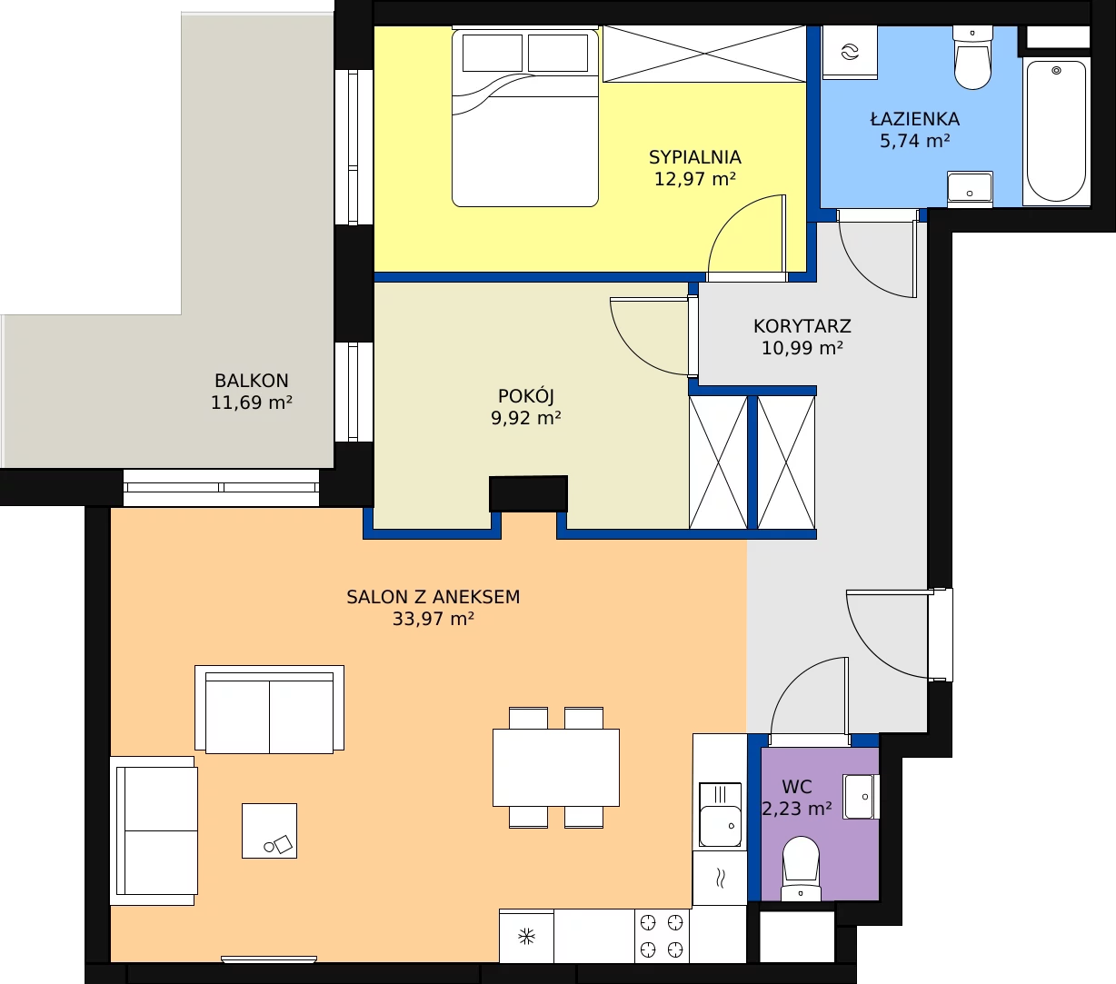 Zalety mieszkania 78.39 m², A.3.28