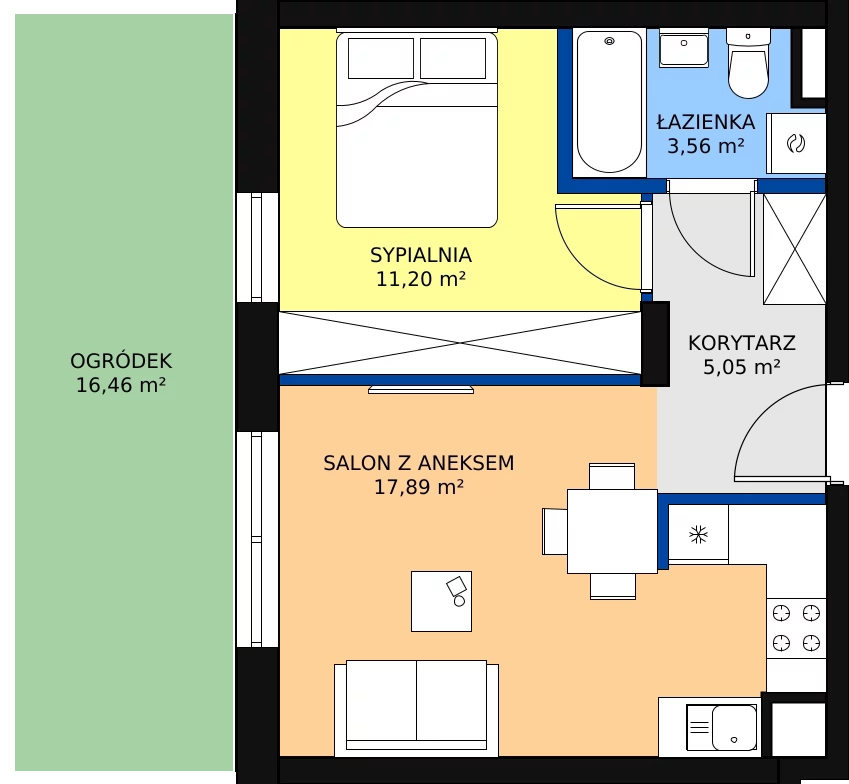 Zalety mieszkania 39.11 m², D.0.6