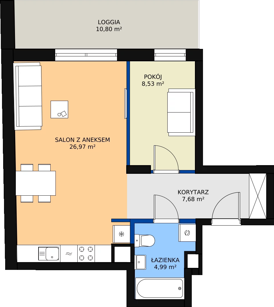 Zalety mieszkania 49.16 m², D.8.90