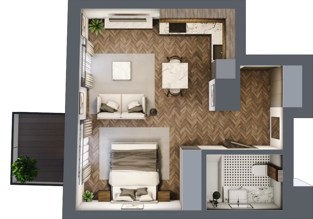 1 pokój, mieszkanie 36,59 m², piętro 7, oferta nr 84, Srebrna 5, Warszawa, Wola, Mirów, ul. Srebrna 5