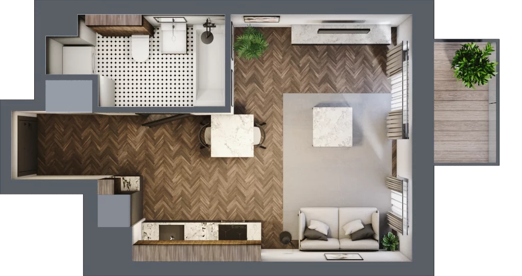 1 pokój, apartament 29,14 m², piętro 1, oferta nr A/1/1.3, Smardzewska 8, Poznań, Grunwald, Grunwald Południe, ul. Smardzewska 8
